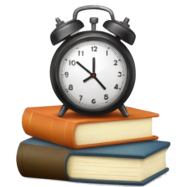 timer and stack of book emoji