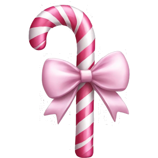 Pink candy cane silver bow emoji