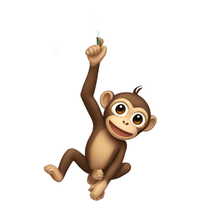 Monkeys hanging from a Christmas tree emoji