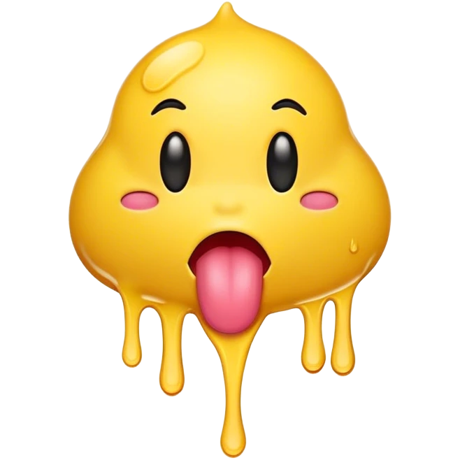 melting emoji with it's tongue out emoji
