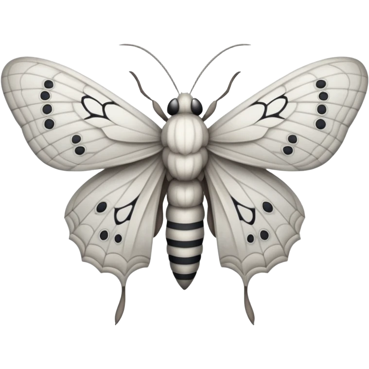 White and grey dusty moth emoji