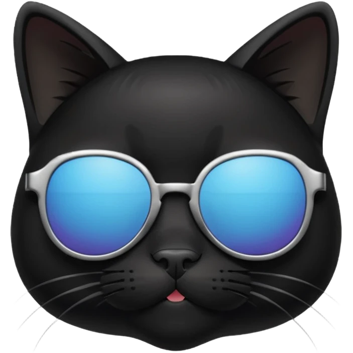 black cat wearing sunglasses, cool attitude emoji