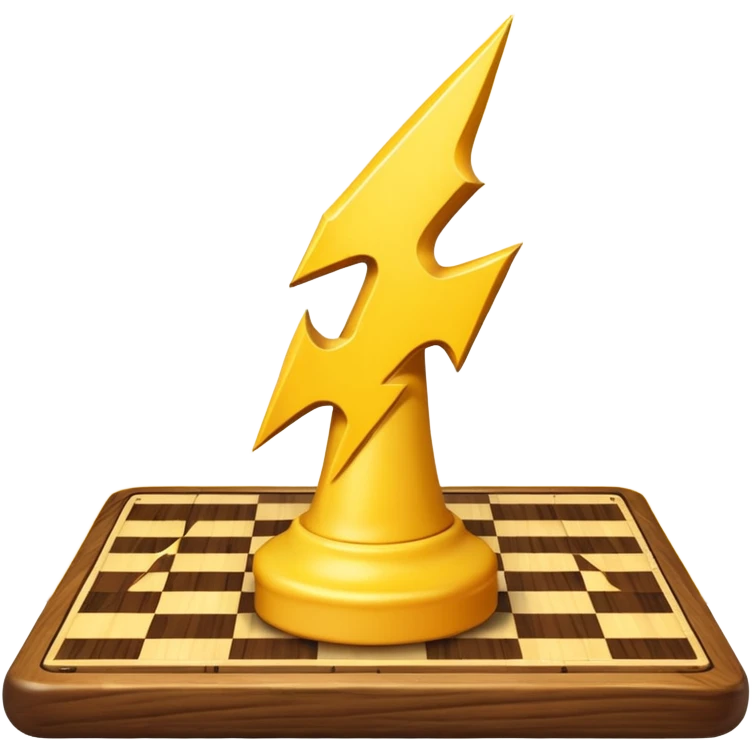 a yellow lightning bolt hitting a chess board emoji