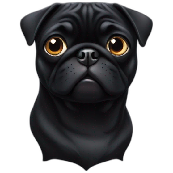 Black pug emoji