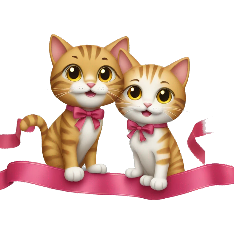 two cats at a ribbon cutting ceremony emoji