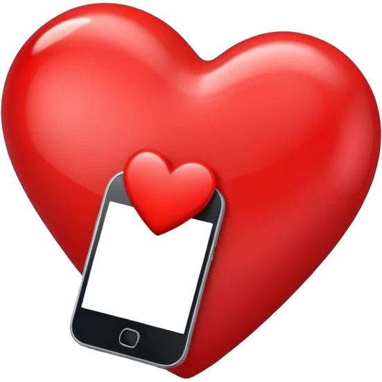 smartphone with a big heart emoji
