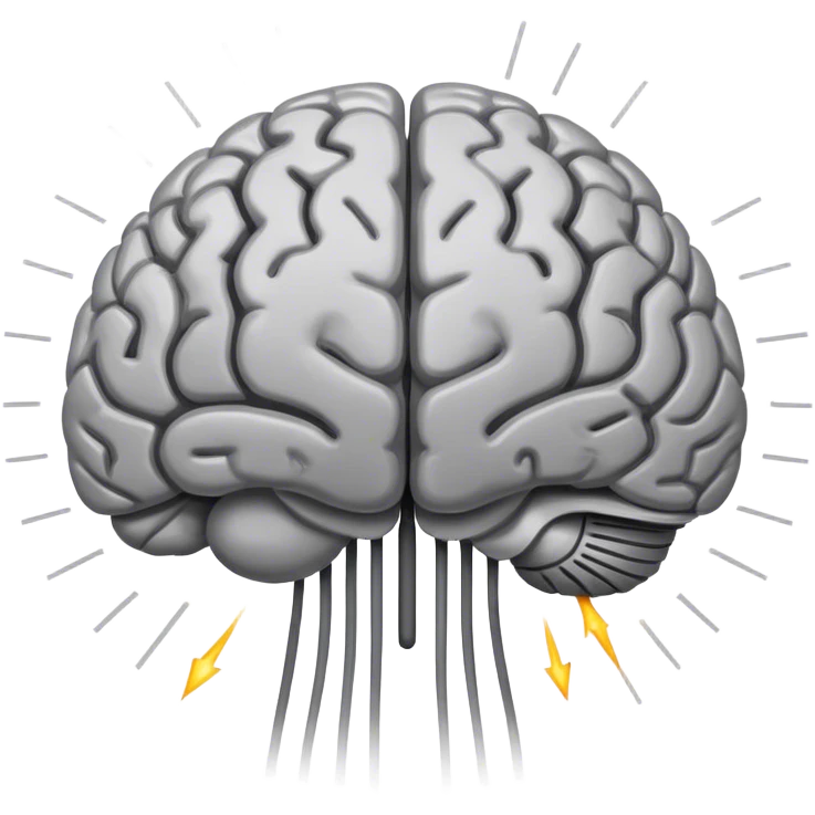 A **human brain** with a protector energy of negative thoughts radiating loving thoughts while it rewires itself emoji