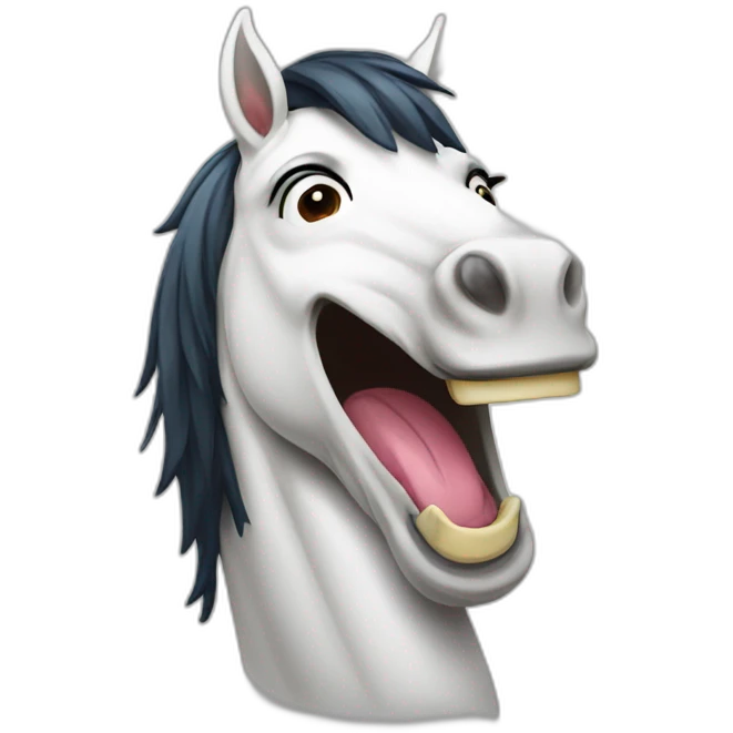 Horse face laughing  emoji