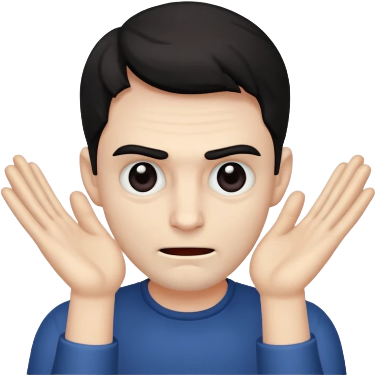 Mischievous evil man with hands infront of face emoji