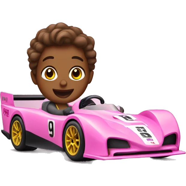 Pink race car  emoji