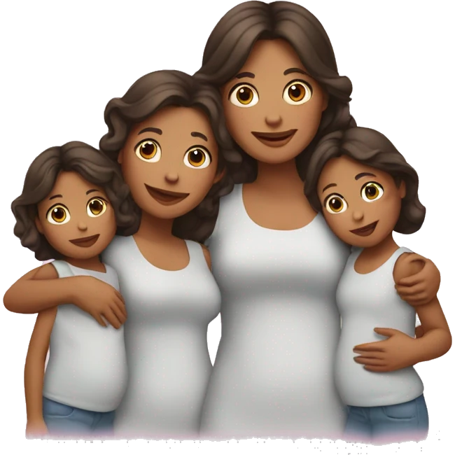 Mamá y tres hijas emoji