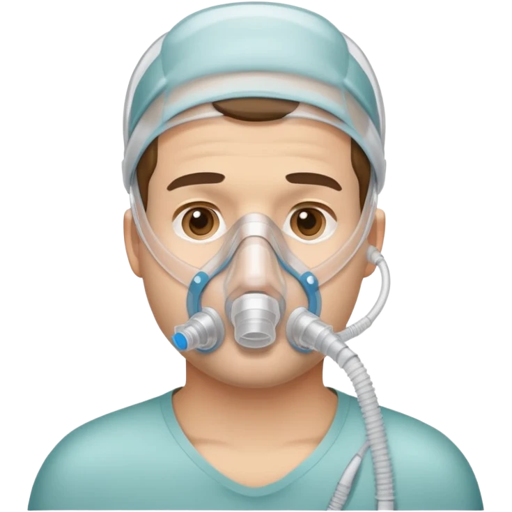 cpap face mask on guy emoji