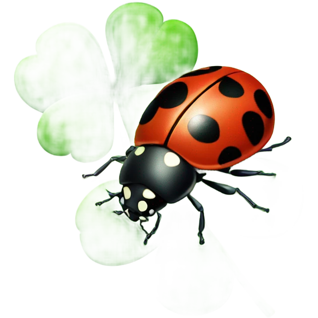 Ladybug and four leaf clover emoji