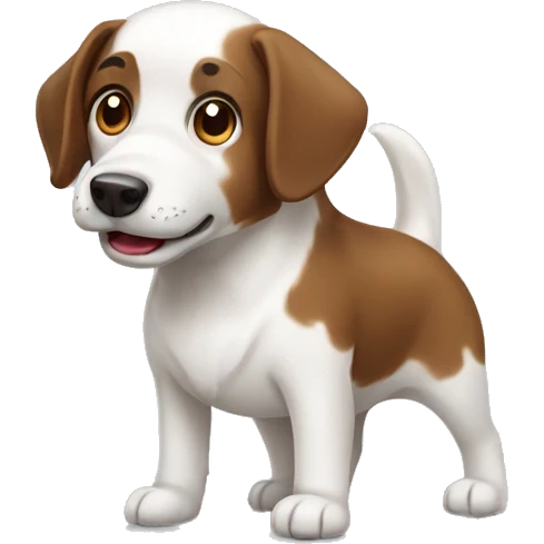 White and brown dog emoji
