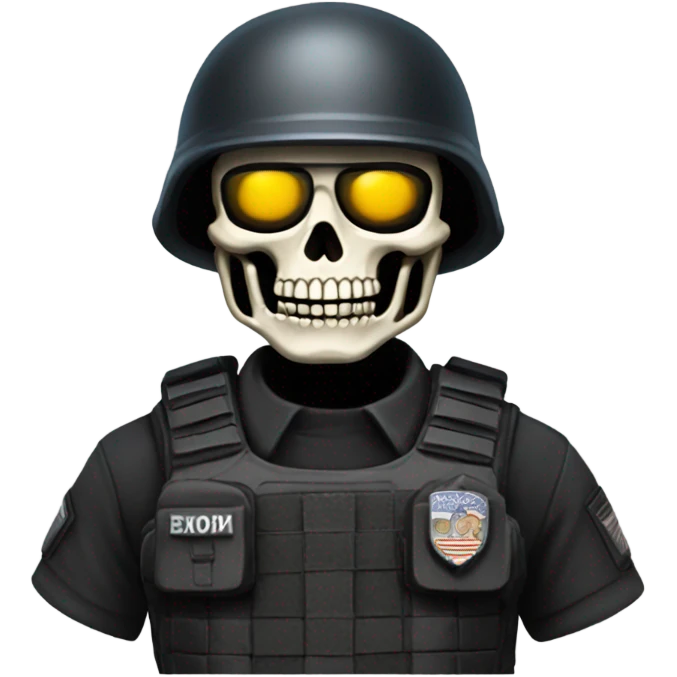 Skeleton swat officer emoji