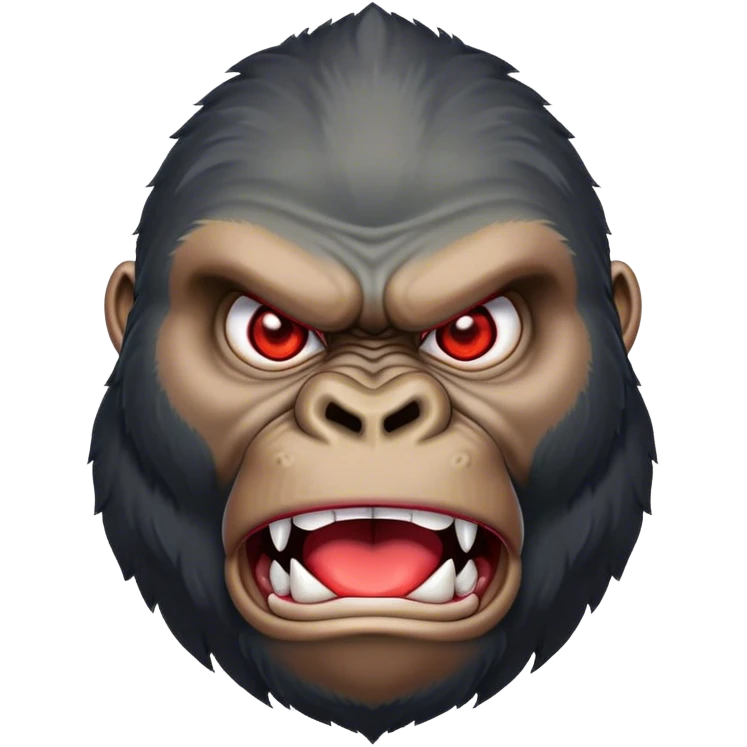 Angry buff Gorilla with red eyes emoji
