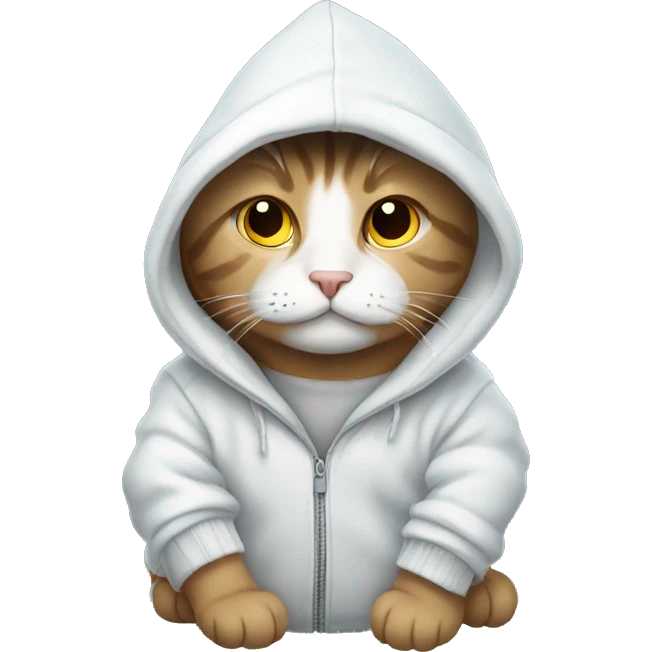 Cat wearing hoodie in snow emoji