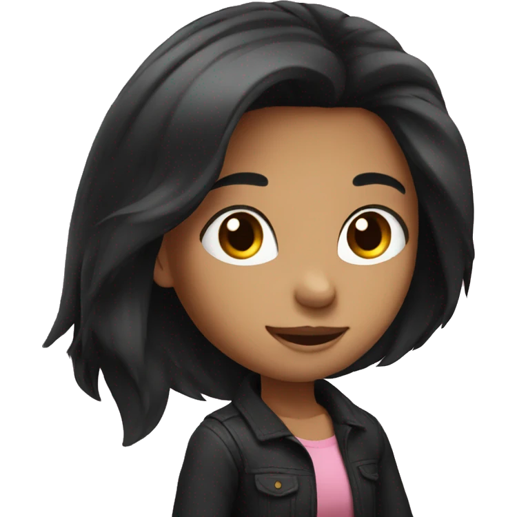 Girl with black long hair  emoji