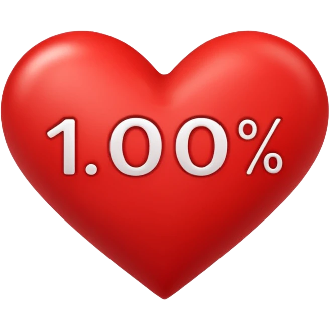Un cœur au-dessus c'est écrit 100 % emoji