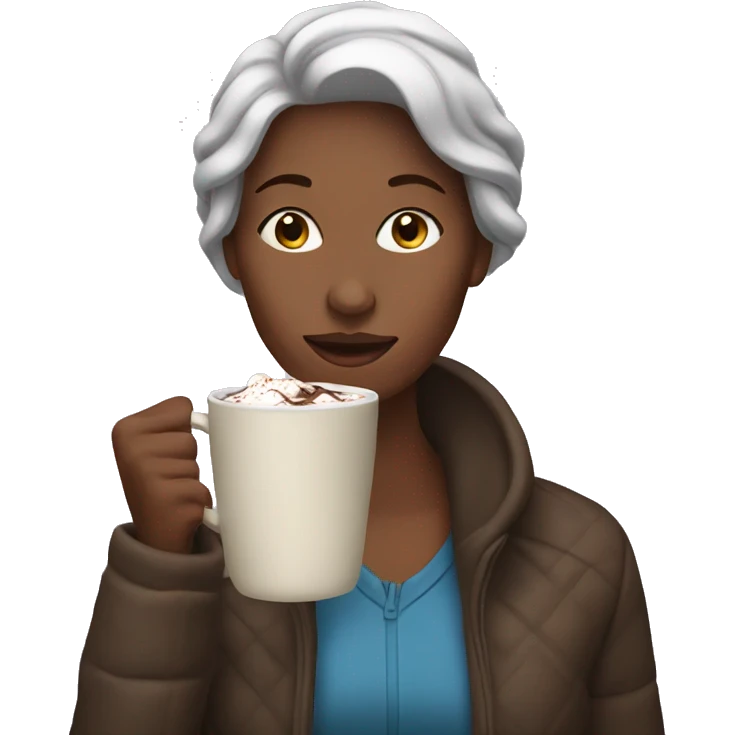 woman drinking hot chocolate emoji