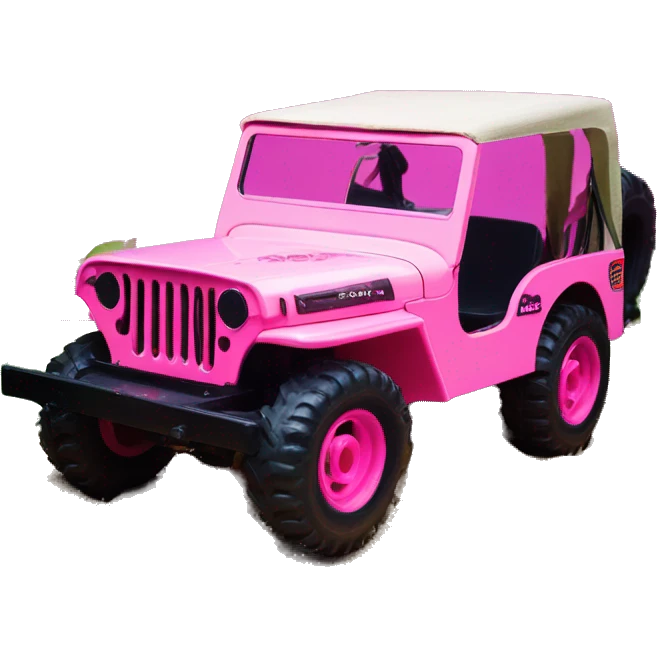Fun size Barbie jungle tour 1942 Willy’s pink jeep crawler with installed winch  emoji