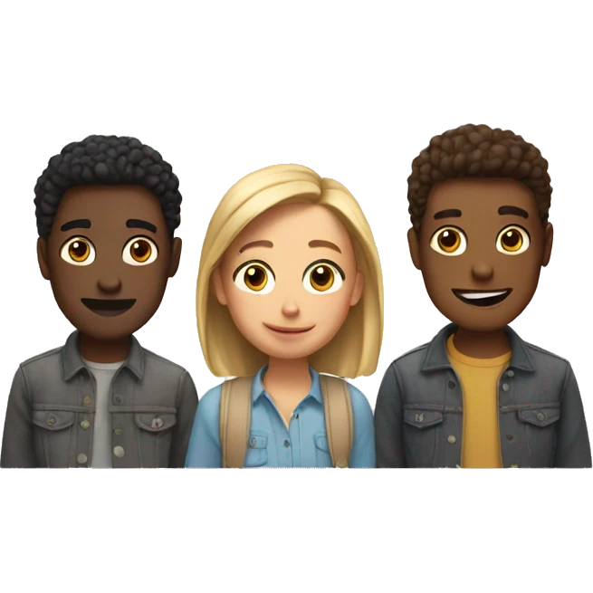 Three friends emoji