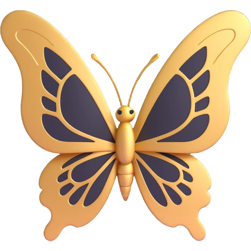 gold butterfly emoji