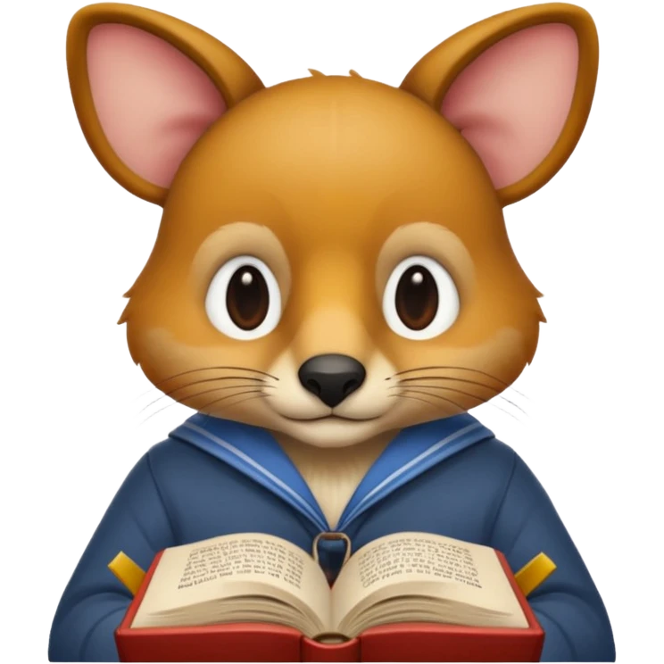 animal reading books emoji