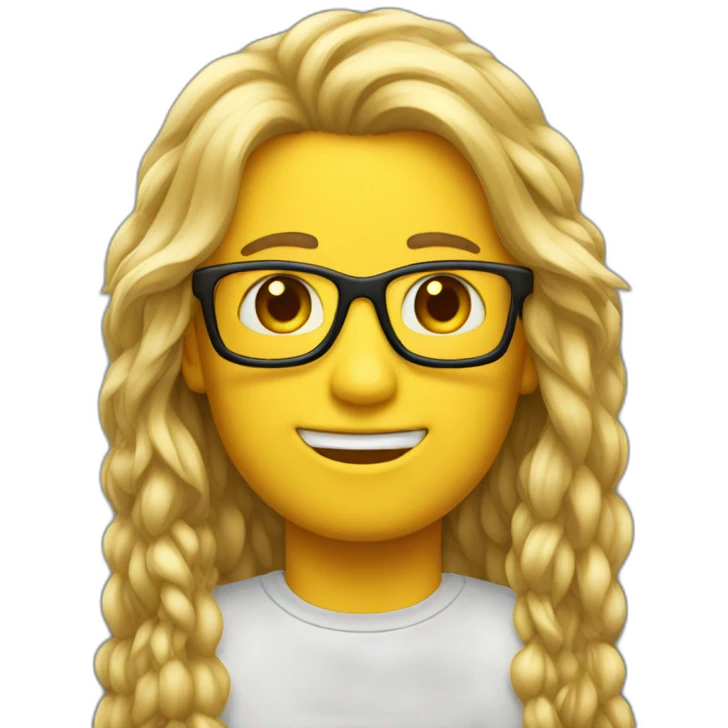 Long hair nerd emoji