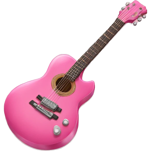 Pink guitar with pink bow emoji
