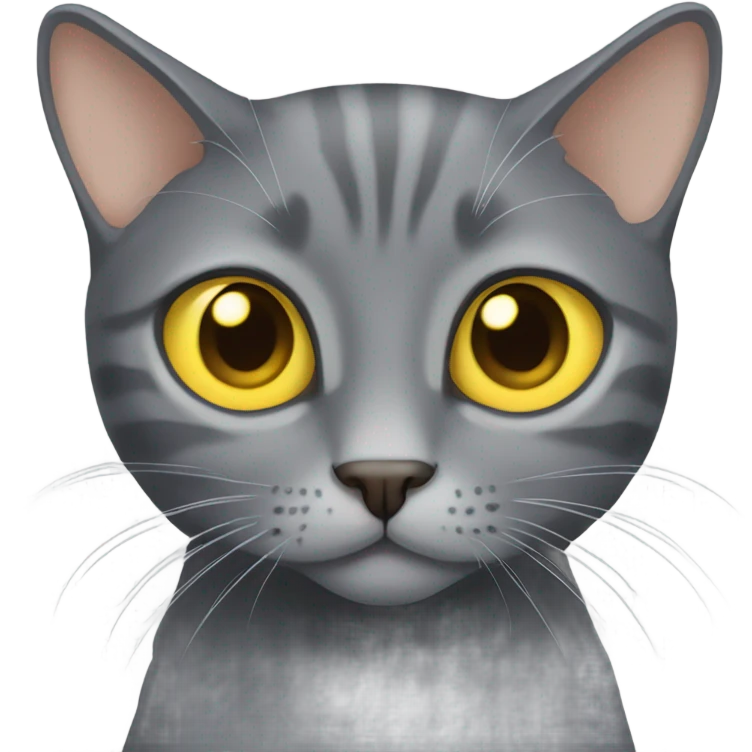 Grey cat shorthair yellow eyes emoji