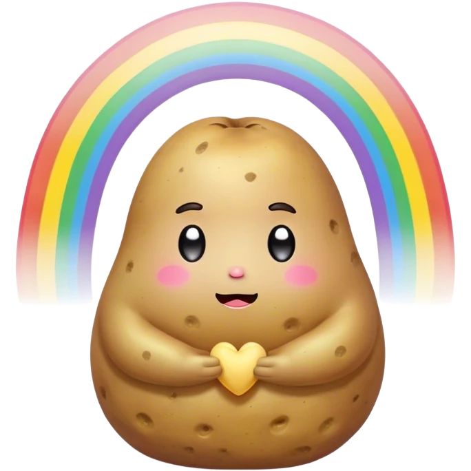rainbow kawaii meditating potato emoji