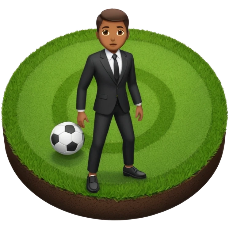 shin padBlack suit shoes circular patch of football grass emoji
