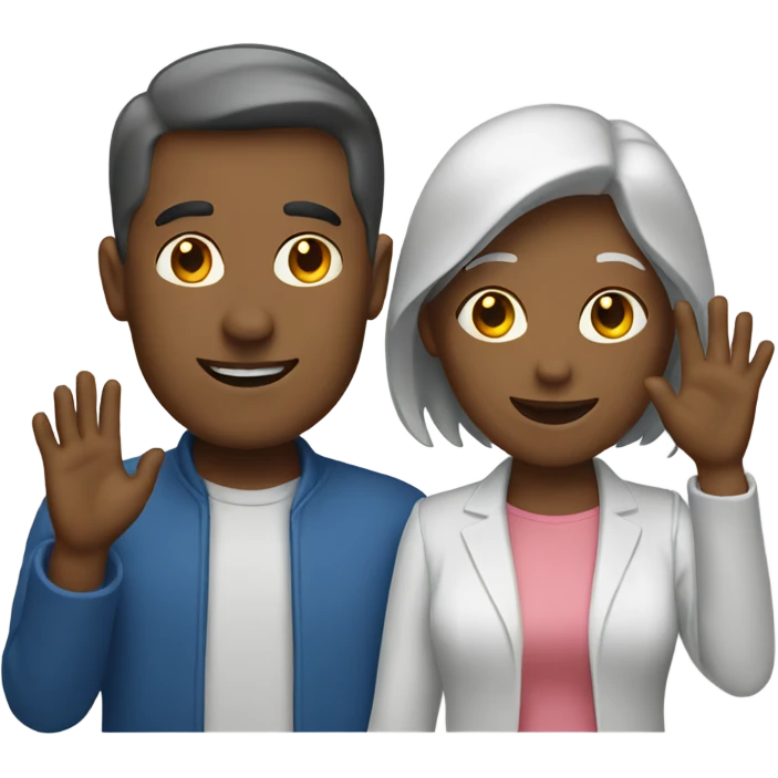 man and woman waving emoji