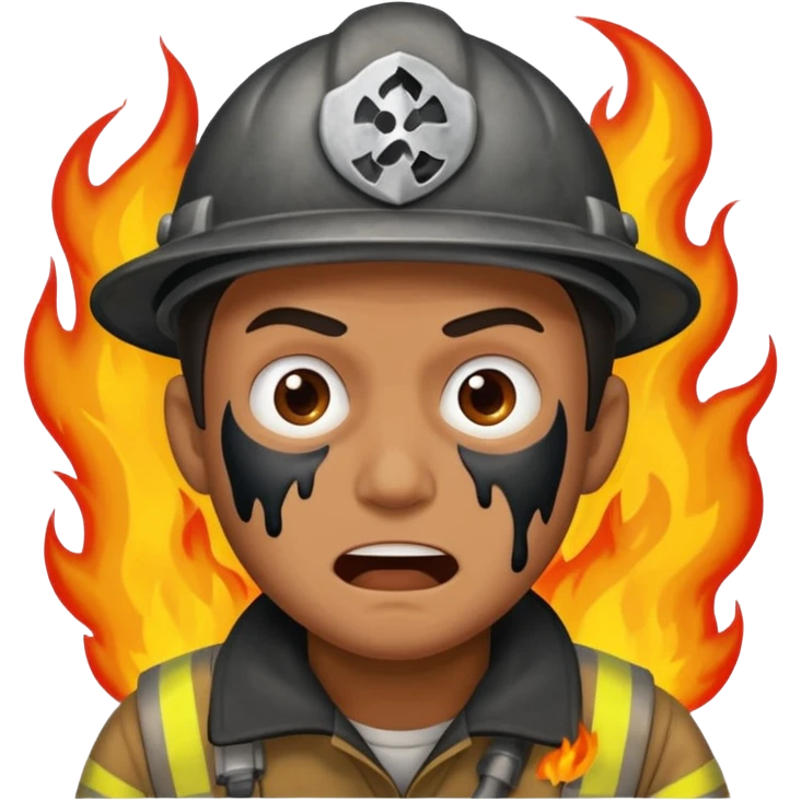 Tam ölecekken ateşten kurtulan adam emoji
