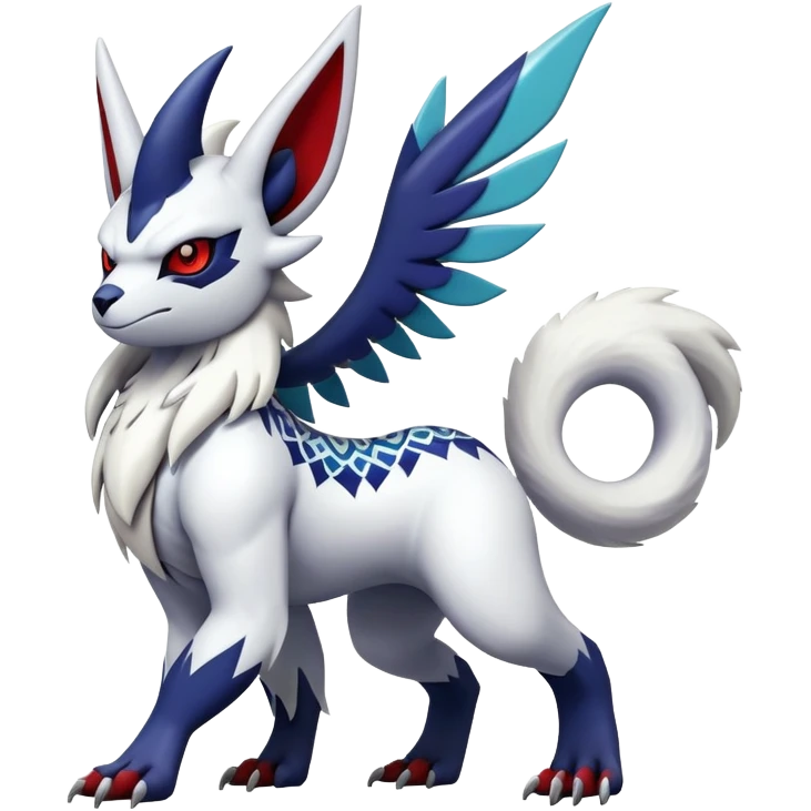 Shiny Colorful Gothic Exotic Badass Cool Absol-Zangoose-Pokémon-Fakémon-hybrid-creature (full body) emoji