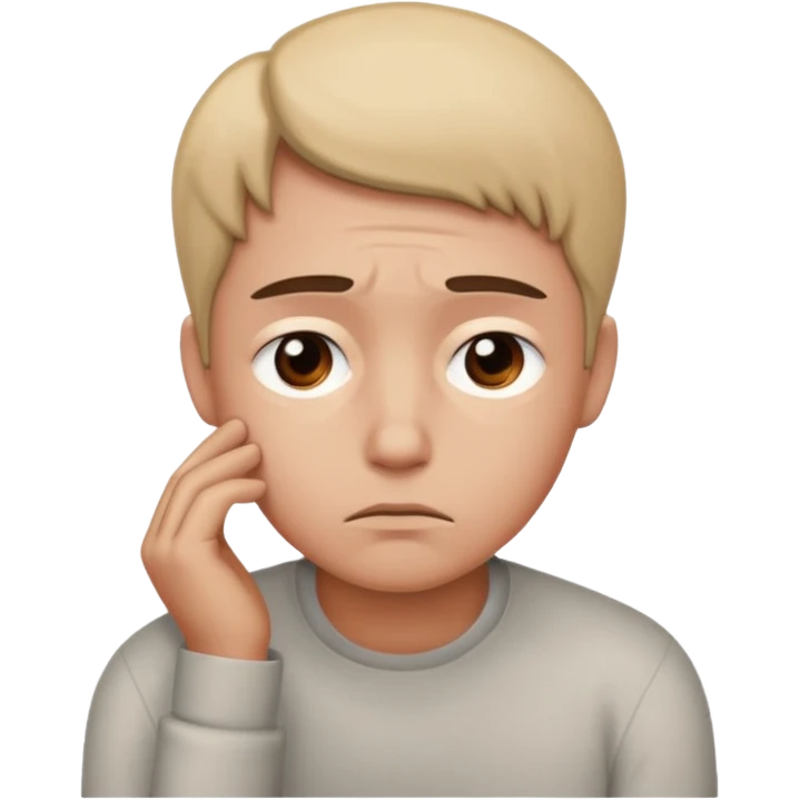 Emoji triste 😔 qui pense à M emoji