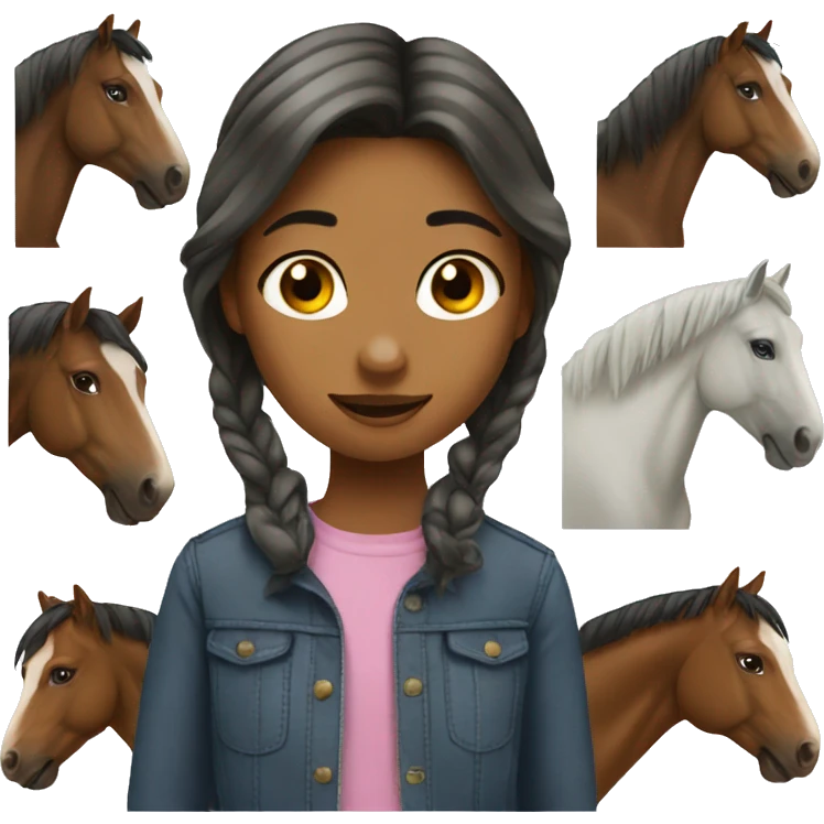 Horses and girl emoji