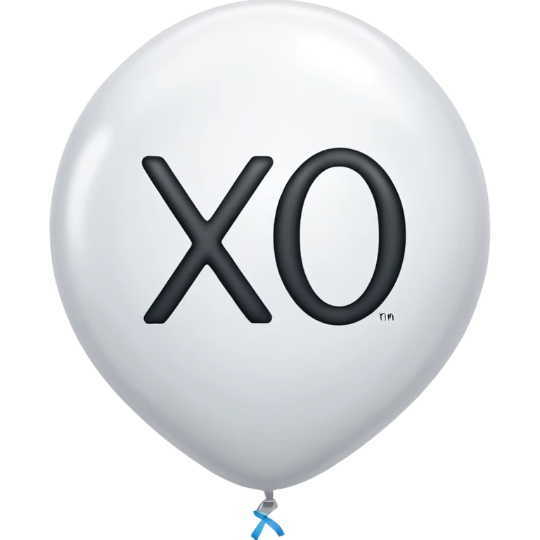 white balloon with “xo” inside emoji