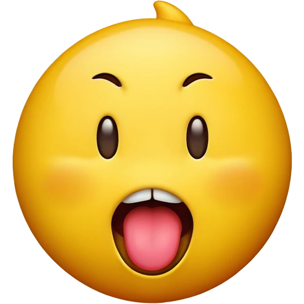 A yellow emoji face with its tongue out shaking its face emoji