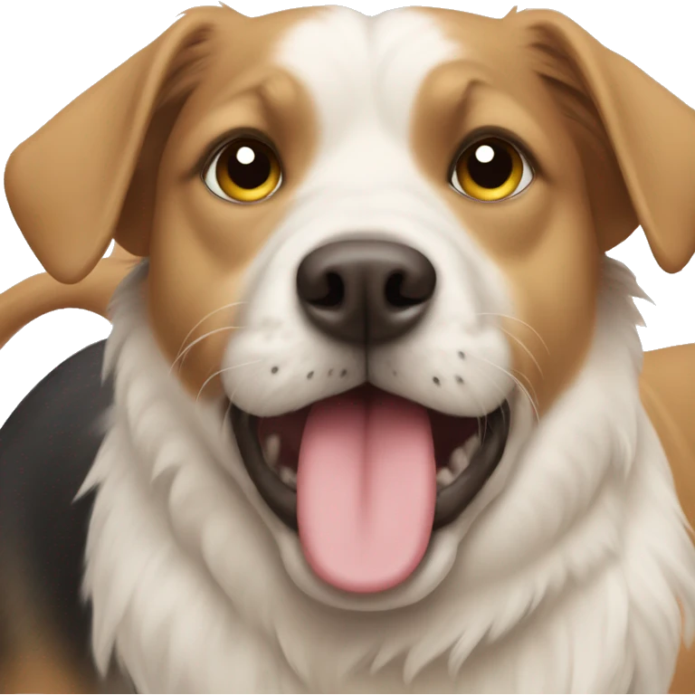 A dog kisses a dog and another dog is angry  emoji