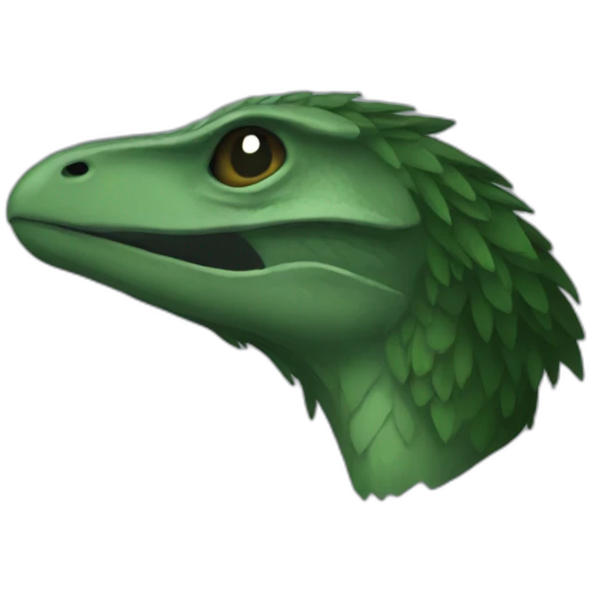 dark green sleeping raptor emoji