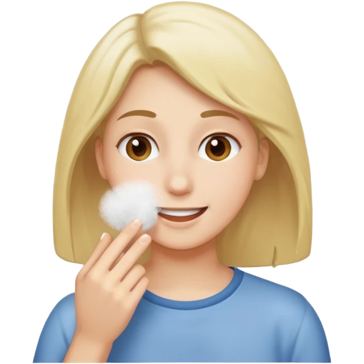 Happy emoji sniffing white dust emoji