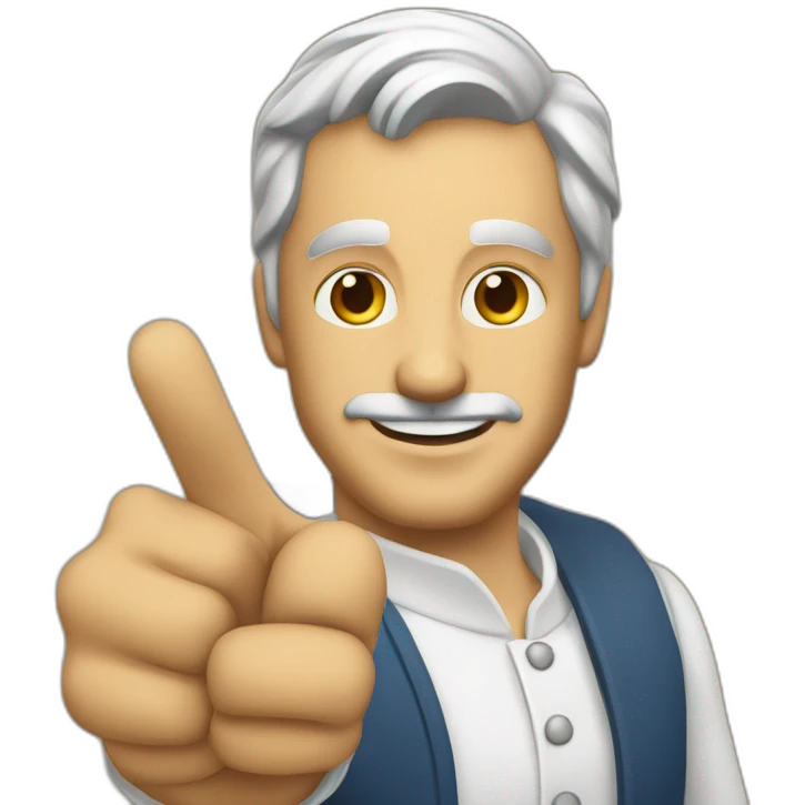 Frank knight pointing at the viewer saying "bonne visite" emoji