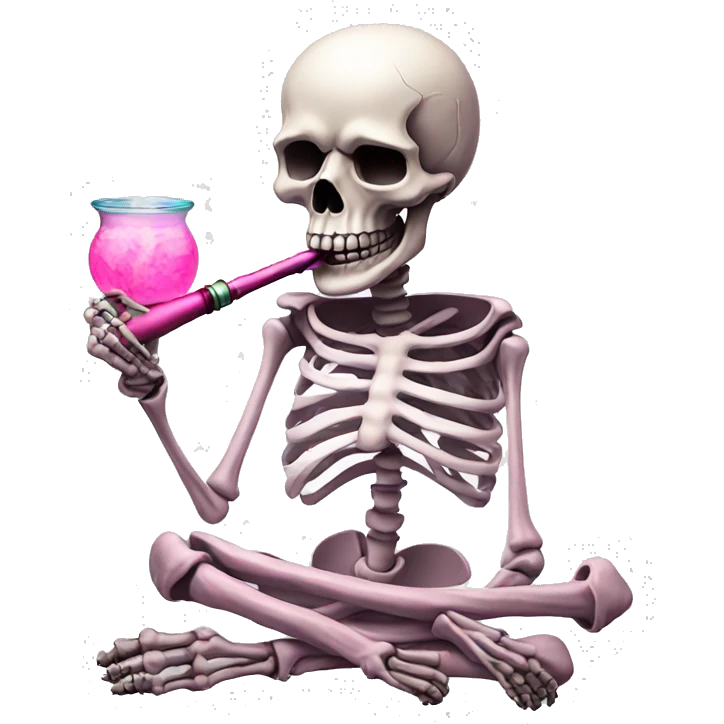 Skeleton with pink hookah  emoji