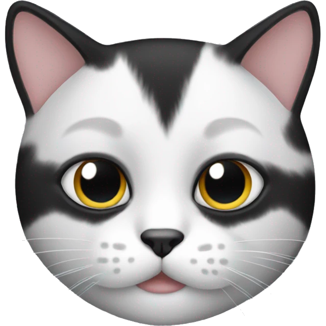The muzzle of a black and white cat emoji