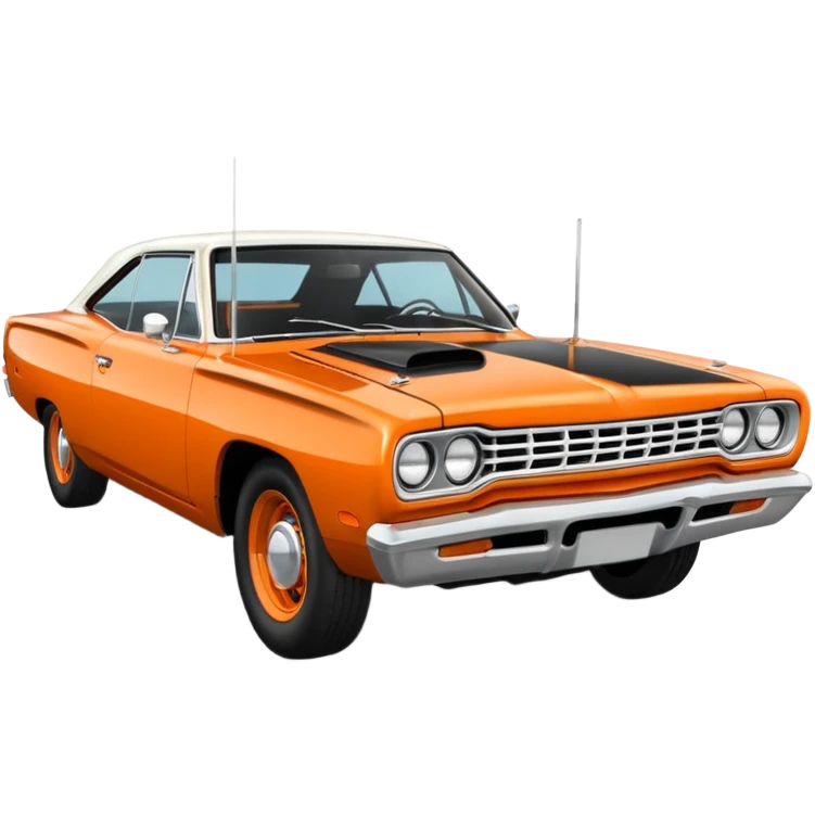 1969 roadrunner car in orange emoji