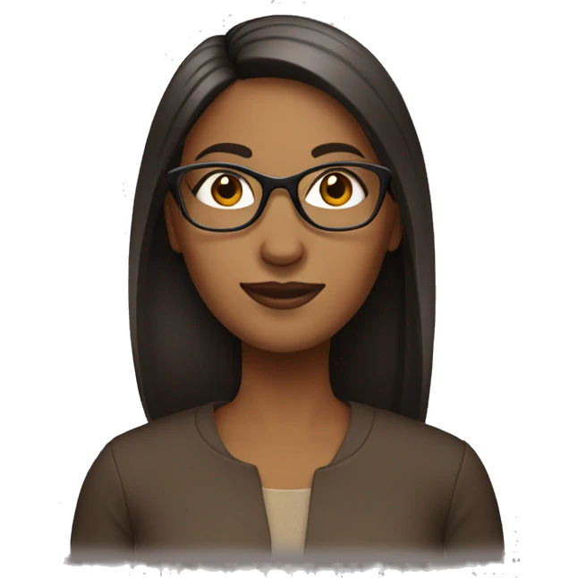 Brown women with straight hair and glasses  emoji
