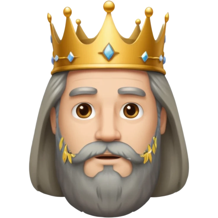 big bearded king with long hairs emoji