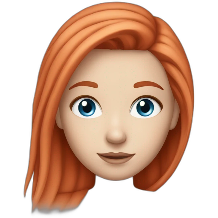 white-girl-red-hair-blue-eyes-showing-iphone emoji
